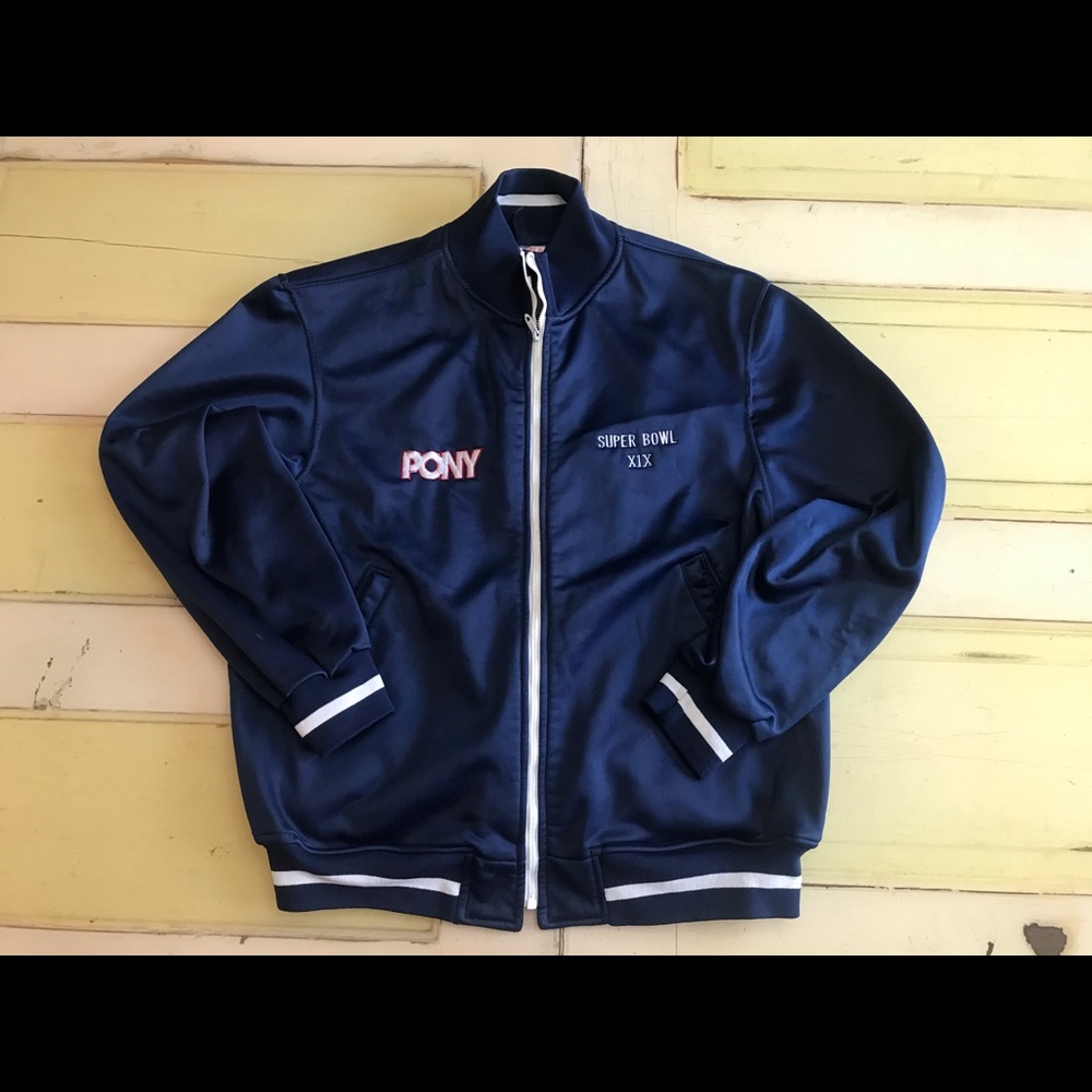 VINTAGE GOODMAN 1985 SUPER BOWL 19 Pony Zip Up Jacket